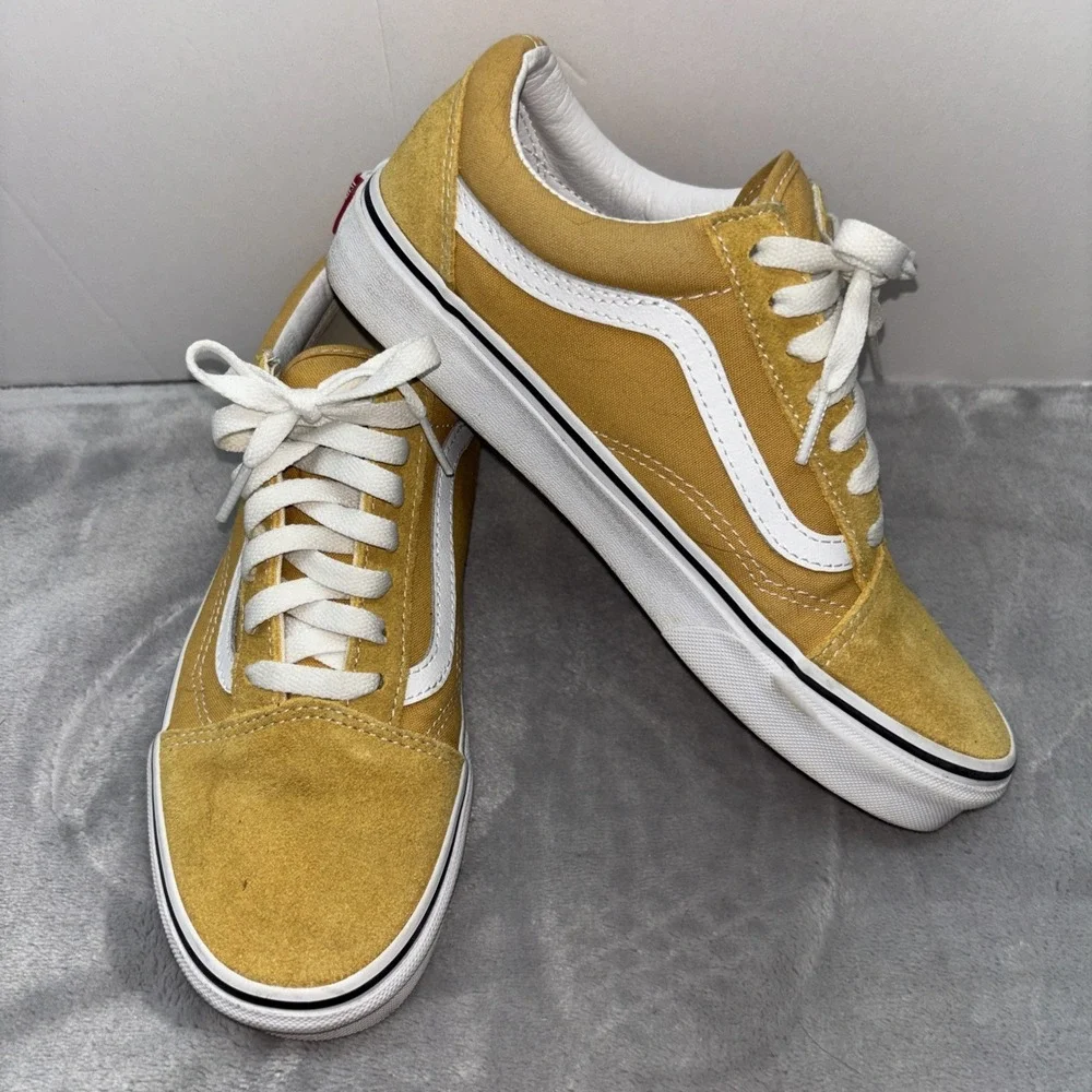 VANS Old Skool Off The Wall Yellow Suede Sneakers M Size 6 W Size 7 1/2